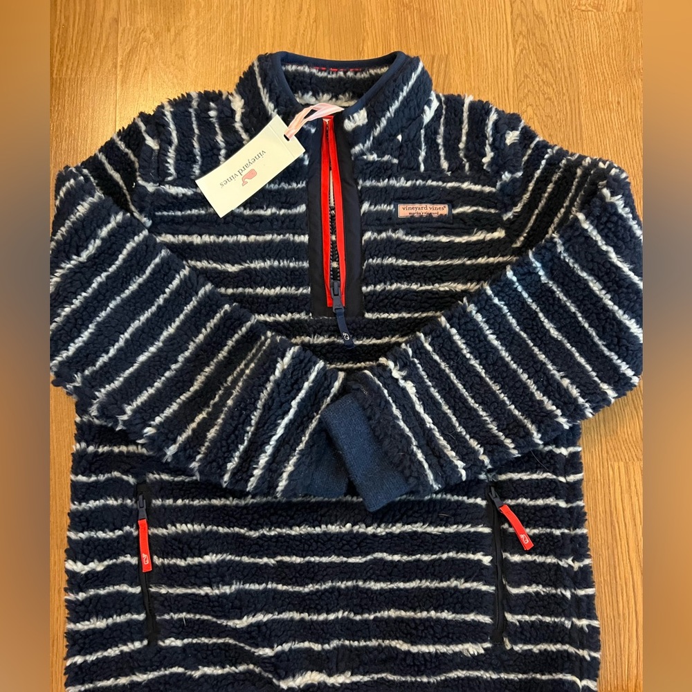NWT Vineyard Vines Break Stripe Super Sherpa Shep Shirt